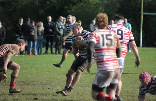 Vice-league play-off captain John Wright led Pocklington Panthers into their league play-offs when he blasted over for the bonus point try at Barton. PHOTO BY PHIL GILBANK
