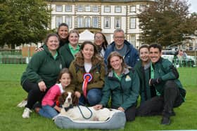 The team from Jerry Green Dog Rescue, alongside Sharron Wilson of ERYC, the winner of Best in Show and owners.