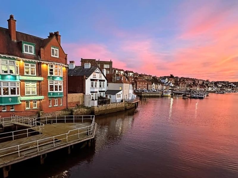 Pink skies over Whitby harbour.
picture: Richard Eglon