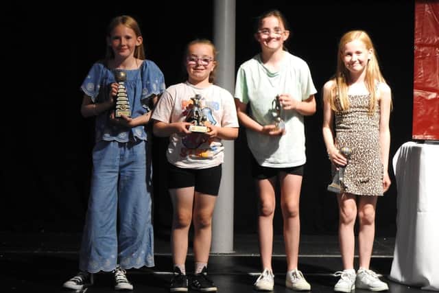 Scarborough Ladies FC Under-10s award winners.