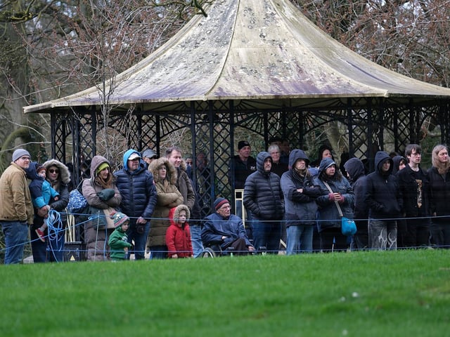 Visitors braving the elements for the fantastic show.
