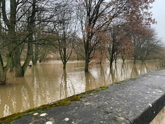 Flooding is still affecting parts of the county, including Norton and Malton, following torrential downpours in the past week. Pictured is flooding alongside Norton Road yesterday, Thursday, December 14.