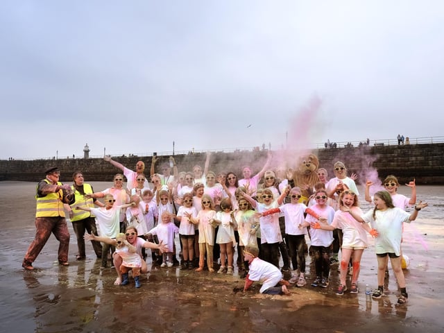 A group photo for the Whitby Colour Runners.
