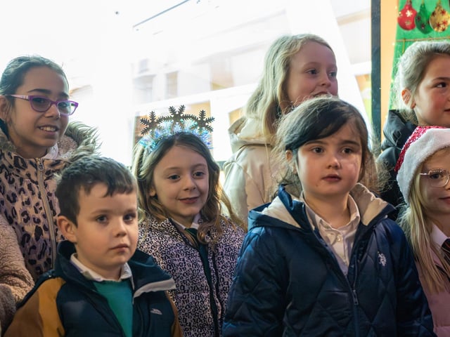 Pupils prepare to entertain those gathered