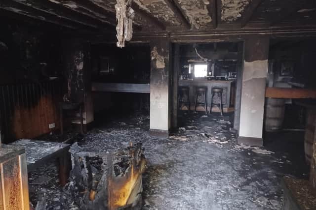 First look inside Gristhrope's The Bull Inn pub after a suspected arson attack.