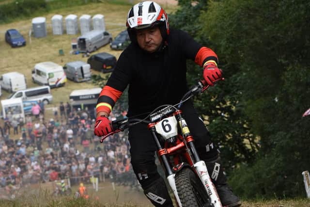 A rider tackles the Pickering & District Motor Club Extreme Hill Climb.