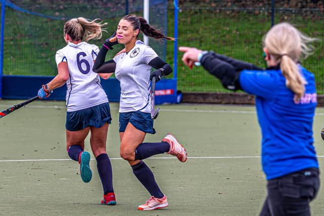 Millie Storr celebrates her late winner for the home side.