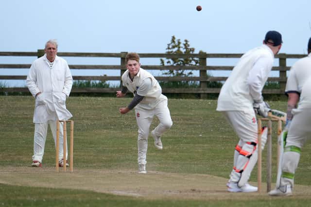 A Scalby bowler in action. Photo by Richard Ponter