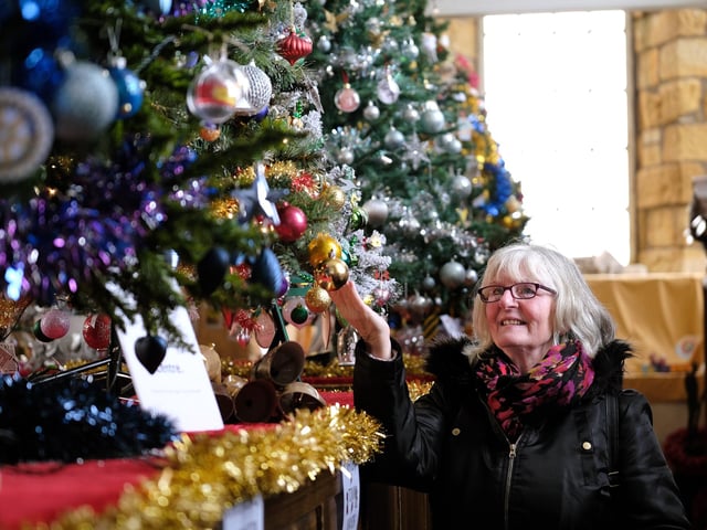 Visitor Margaret Clarke enjoys the festive trees.
picture: Richard Ponter, 225201d