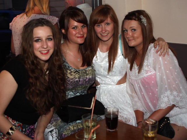 Harmony, Xanthe, Lauren and Tania on a girl's night out in 2013.