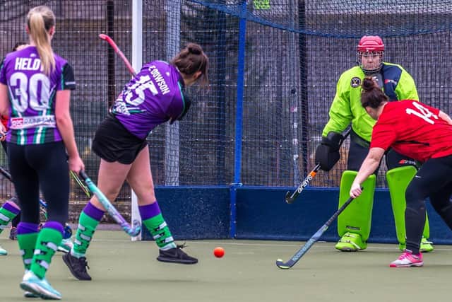 Danby Ladies Hockey Club 2s lost 2-1 at home to Bishop Auckland. Photo by Brian Murfield