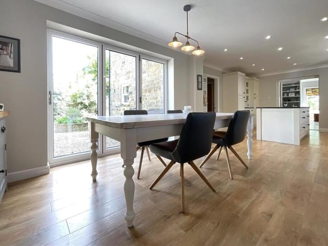 The open plan dining area has access to outdoors.