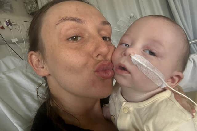 Ella Burton, 27, a former Bridlington resident, and her partner Keiron Sparkes, 30, found out Otto had the rare disease and that it had no cure. Photo courtesy of Ella Burton/SWNS