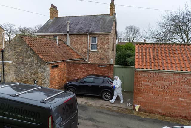Police at Brenda Blainey's home in Thornton-le-Dale