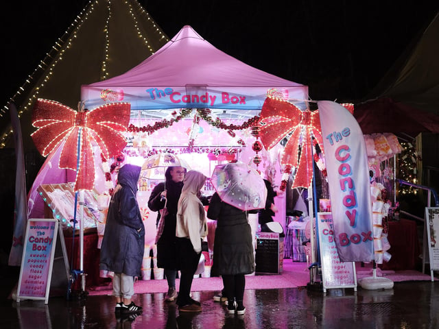 Visitors braved the rain to visit the stalls