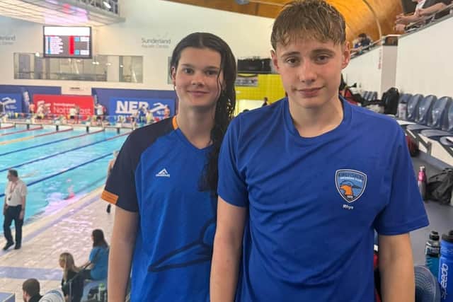Kingfishers SC duo Harriet Benson & Rhys Sellers at the North Eastern Regional Long Course Championship.