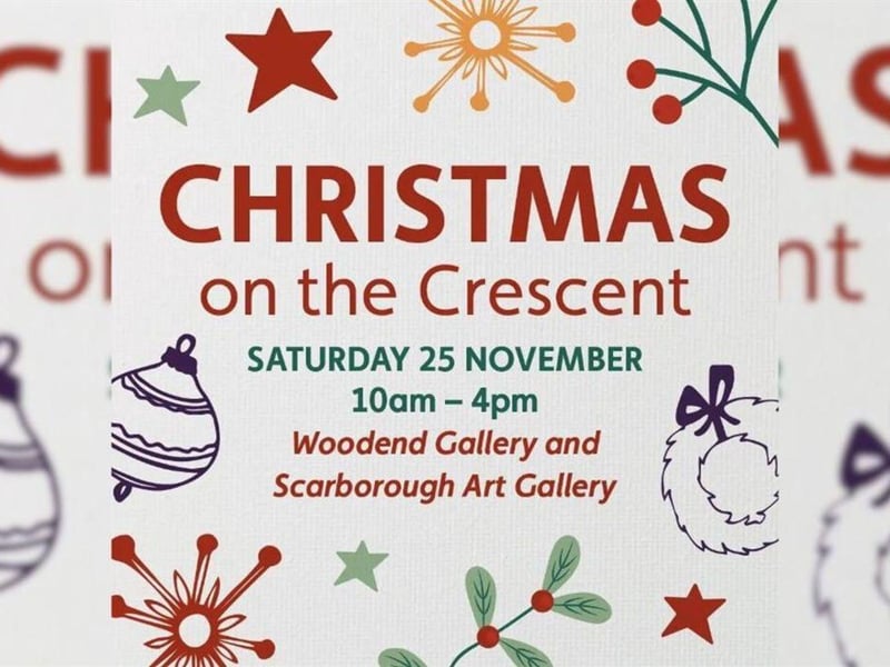 Christmas on the Crescent will take place at Woodend Gallery and Studios, The Crescent, Scarborough, on November 25. There will be storytelling with santa, a Vintage clothes sale and swap, local sellers offering christmas goodies and a special christmas menu in the cafe.