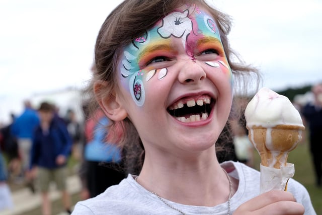 Mika Watts enjoys an ice cream
