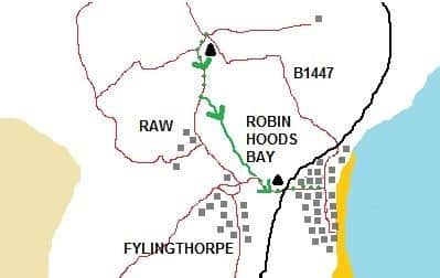 A map of the Robin Hood's Bay walk.