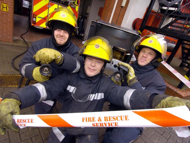 Scarborough fire station open day, from left: Firefighters Kev Scorer, Bob Gallagher and Paul Gregg.