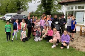 Snainton School youngsters with Head Matthew Davies at the back.