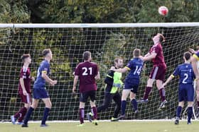 Bridlington Spa, purple shirts, earned a crucial 2-0 win