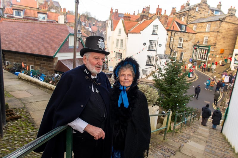 Bob and Barbara Findlow in Robin Hood's Bay.