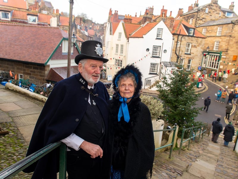 Bob and Barbara Findlow in Robin Hood's Bay.