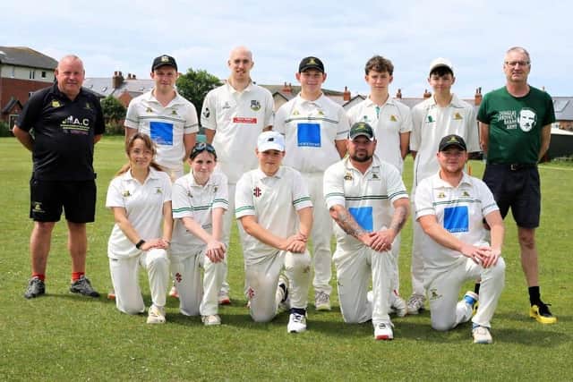 Whitby 3rds, are, back, from left, Guy Blake (Captain), Charlie Parker, Tom Beeforth, Matthew Sharpe, Zane Swales, Logan Smith, Quentin Jones (scorer); Front, from left, Josie Groark, Holly Middlemiss, Zac Allardice, Darren Pritchard and Kieran Purvis. Photo by Brian Murfield