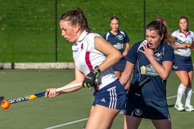 Durham Uni 6s show off their close control at Whitby Hockey Club Ladies. Photos by Brian Murfield
