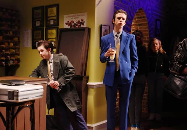 Thomas Aitch, nine and Dane Young, 15, recreate a scene from Only Fools and Horses to mark the 30th birthday of TV channel GOLD