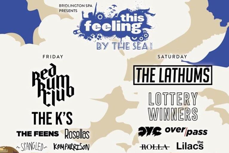 This Feeling by the sea is a festival taking place on August 18 and August 19. 
This Feeling By The Sea will bring an array of leading guitar bands and next wave talents, led by headliners The Lathums and Red Rum Club.
The Friday line-up will feature belting rock 'n' roll from The K's and anthemic local heroes The Feens
The Saturday bill will then be completed by The Lottery Winners, CVC,  Overpass, Rolla and The Lilacs.