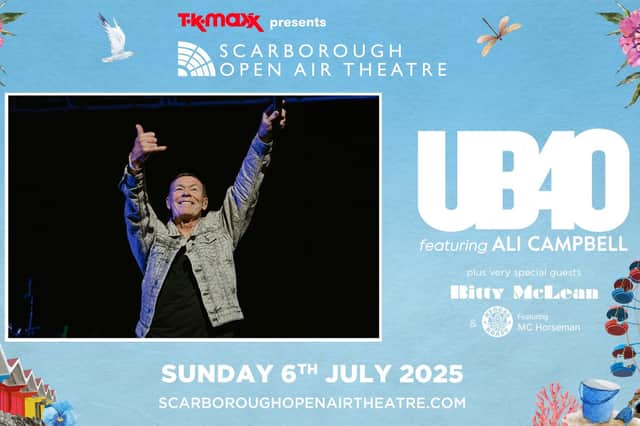 UB40 ft Ali Campbell will play Scarborough Open Air Theatre on Sunday July 6