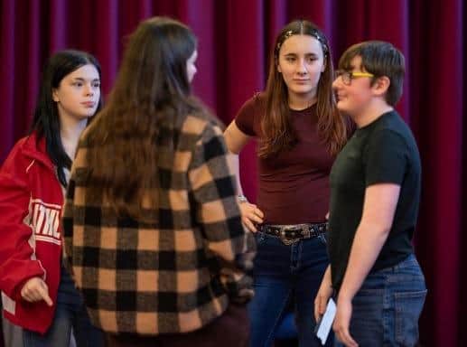 Rehearsing for Into the Woods Jr. Photo courtesy of Matt Storm