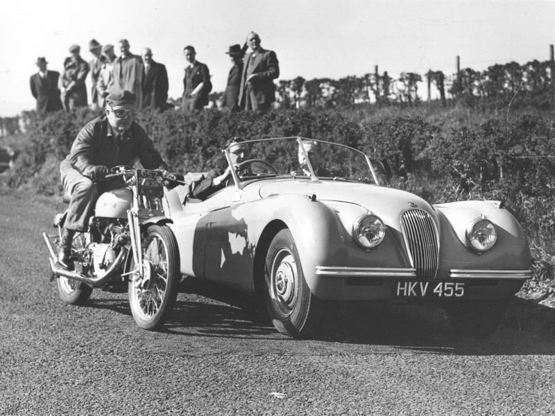 Racing at Oliver's Mount in 1950.