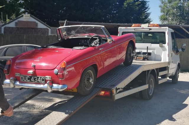 North Yorkshire Police has launched an appeal to find a classic MG Midget car stolen from a garage in Beckwithshaw