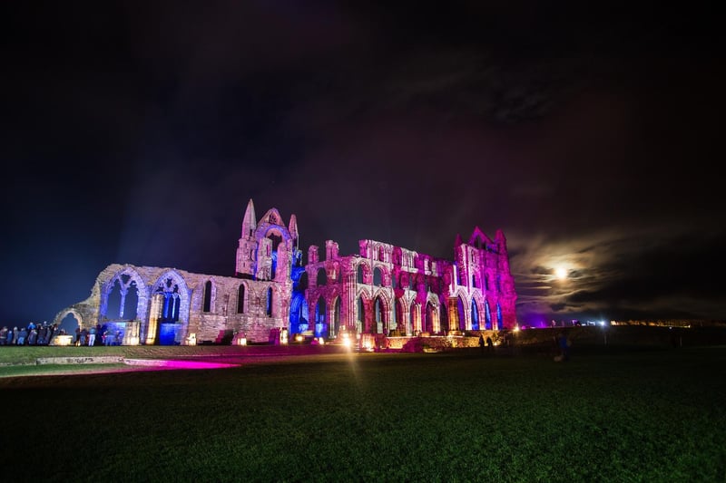 Every evening from OCtober 21 to October 31, the gothic splendour of Whitby Abbey ruins will be bathed in dramatic illuminations.