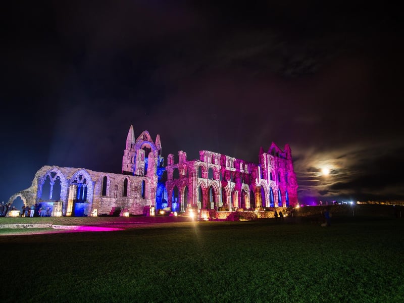 Every evening from OCtober 21 to October 31, the gothic splendour of Whitby Abbey ruins will be bathed in dramatic illuminations.