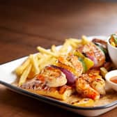 The prawn and vegetable skewer is on the new menu.