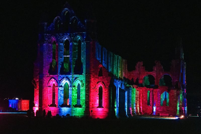 Spectacular multi-coloured look for Whitby Abbey.
picture: Anthony Holmes.