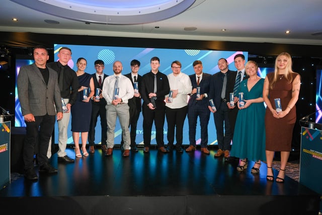 All the winners on stage at the East Yorkshire Apprenticeship Awards 2025