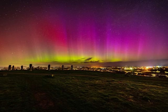 A beautiful picture of the Aurora Borealis captured from Jonnos Field in Scarborough