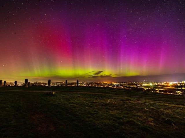 A beautiful picture of the Aurora Borealis captured from Jonnos Field in Scarborough