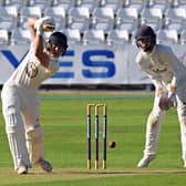 Hayden Williamson on his way to 46 for Scarborough CC 2nds at home to Sutton-on-Hull PHOTOS BY SIMON DOBSON