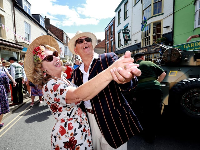 Dancing away at Bridlington Vintage Fair in the Old Town. picture: Richard Ponter.