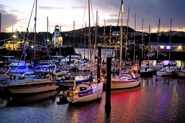All lit up - boats in the harbour as part of last year's Scarborough Lights.