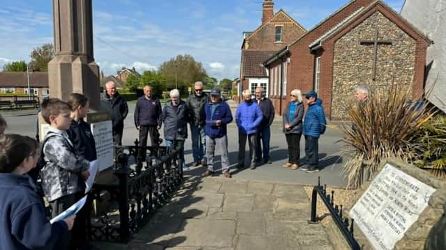 The commemoration at the Memorial Stone in Flamborough.