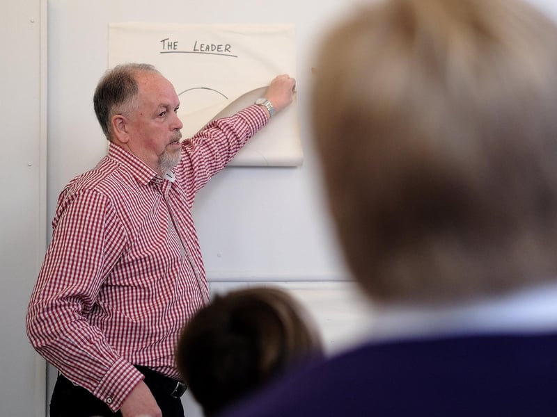 Kevin Hann talks to the students.picture: Richard Ponter