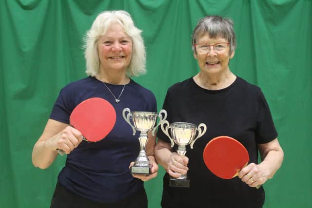 Sandie Edwards (left) winner, and Tina Crockford, runner-up, in the Division Two Ladies Singles event.