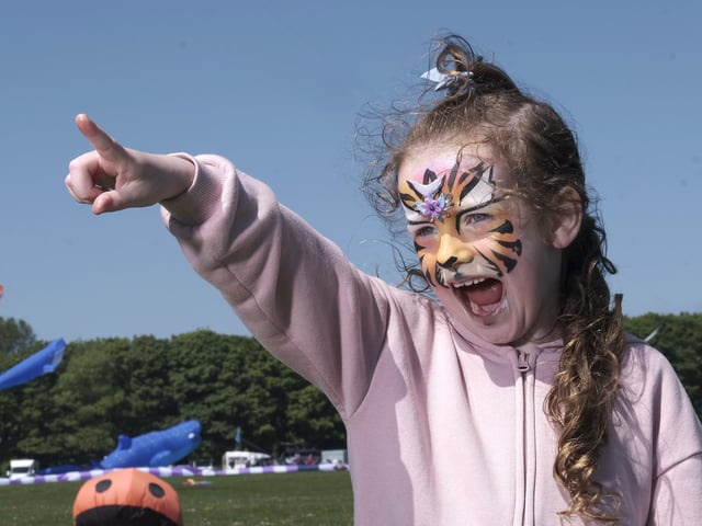 A youngster having fun